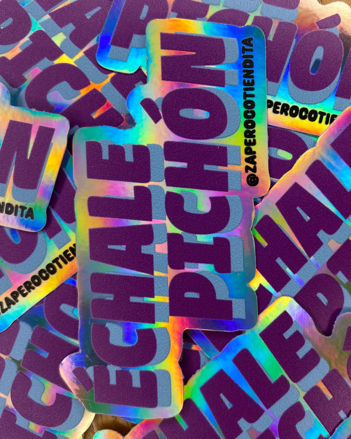 Sticker Échale Pichón Morado Holográfico