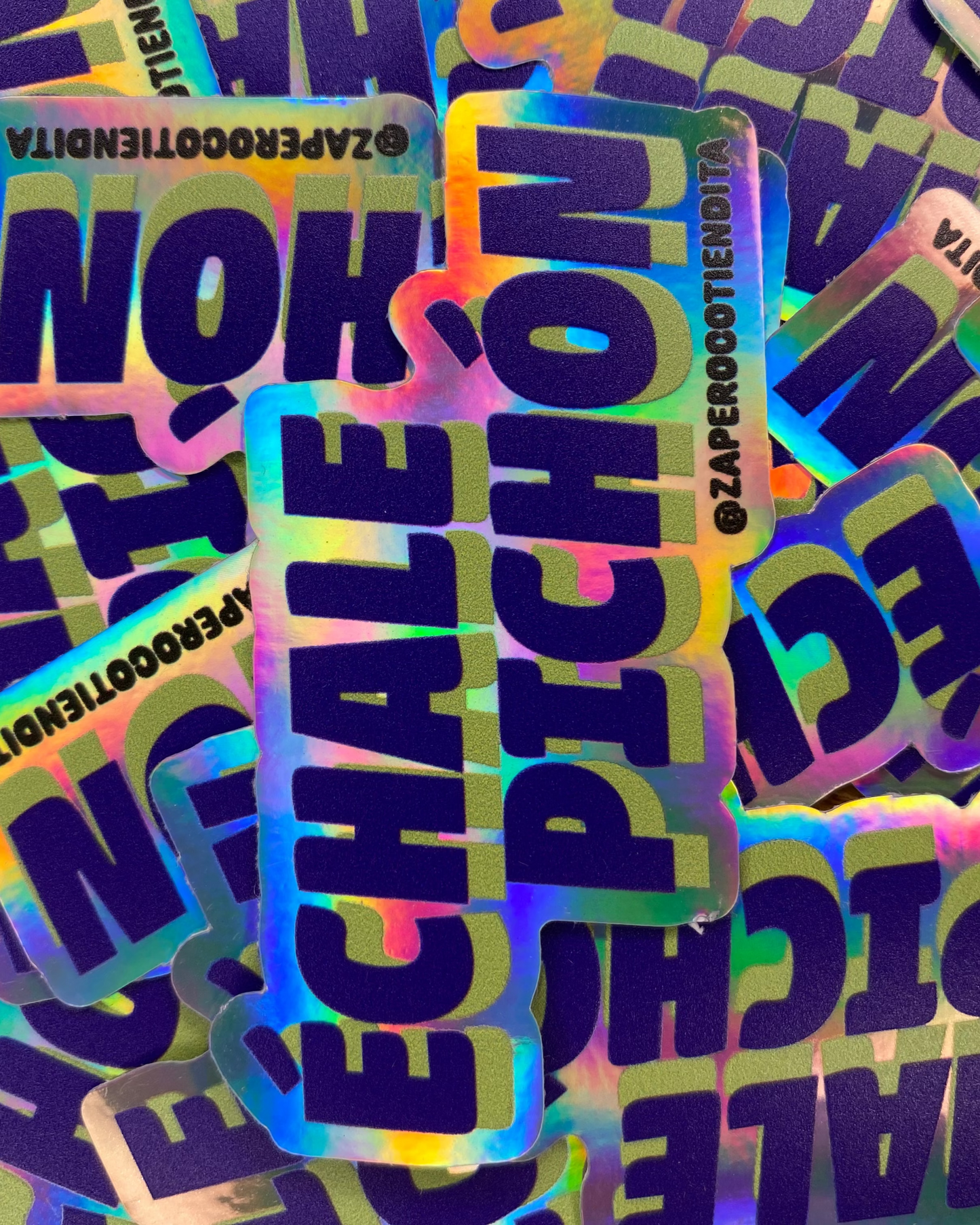 Sticker Échale Pichón Azul Holográfico