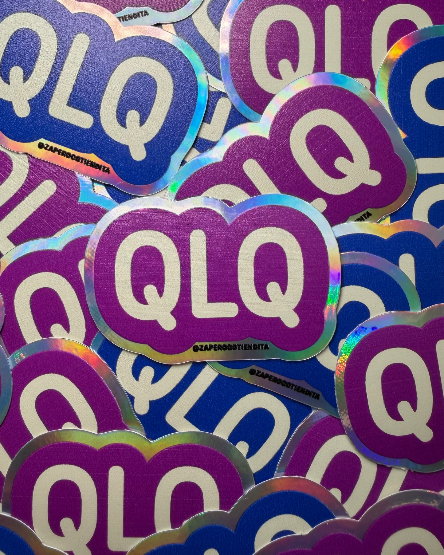 Sticker QLQ Morado Holográfico