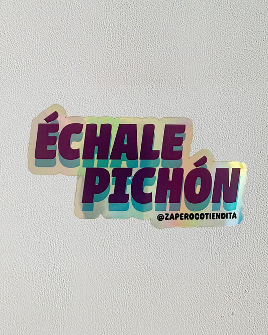 Sticker Échale Pichón Morado Holográfico