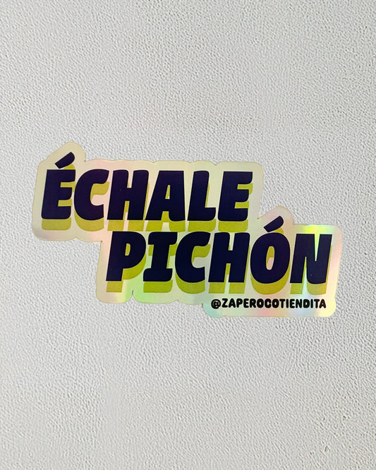 Sticker Échale Pichón Azul Holográfico