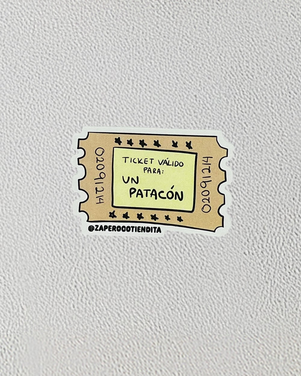 Sticker Ticket Patacón