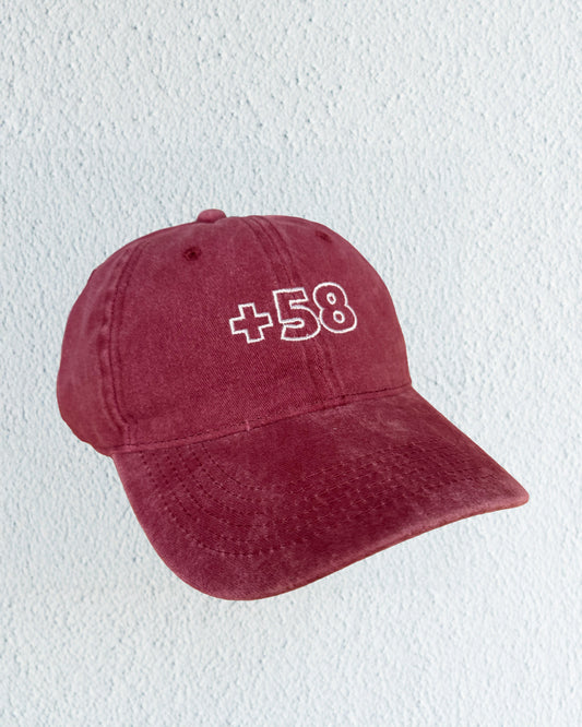 Gorra +58 Rojo (casi vinotinto🙂‍↕️)