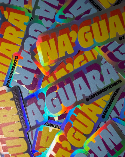 Sticker Na'guará Amarillo Holográfico