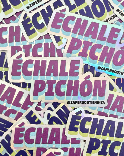 Sticker Échale Pichón Morado Holográfico