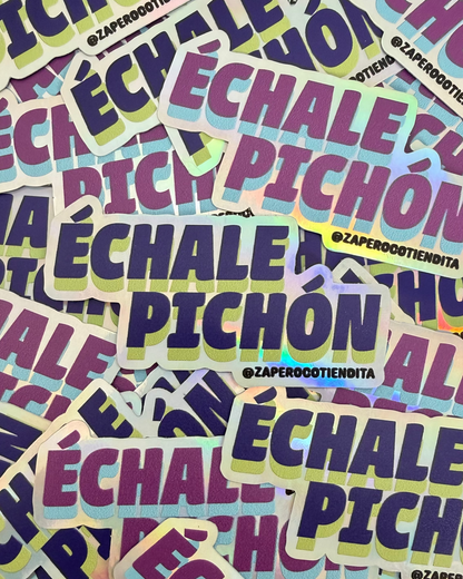 Sticker Échale Pichón Azul Holográfico