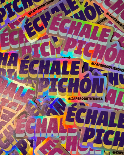 Sticker Échale Pichón Azul Holográfico
