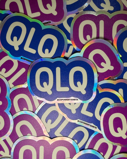 Sticker QLQ Azul Holográfico