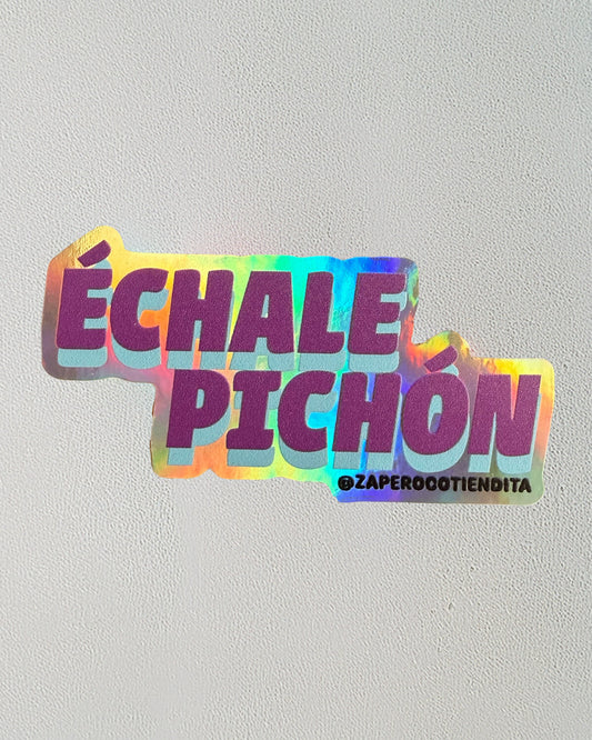 Sticker Échale Pichón Morado Holográfico
