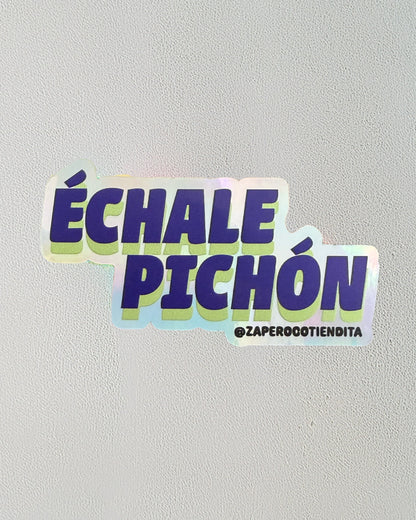 Sticker Échale Pichón Azul Holográfico
