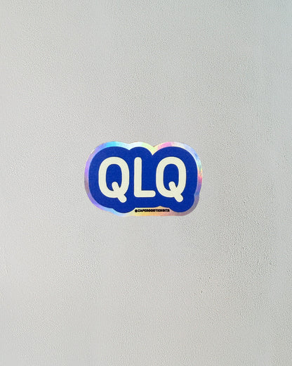 Sticker QLQ Azul Holográfico