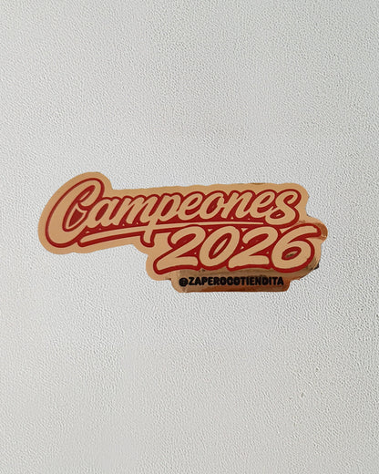 Sticker Campeones 2026 Dorado