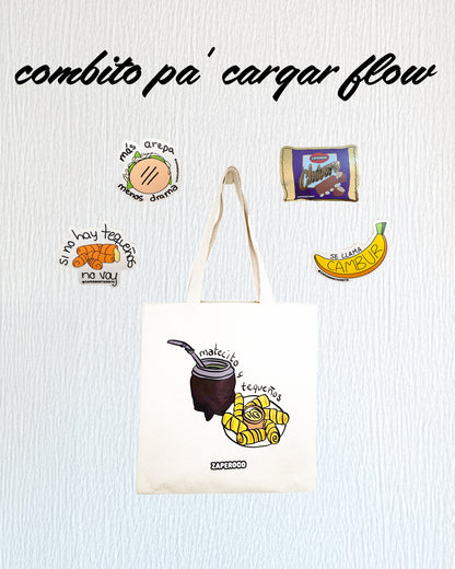 Combito pa' Cargar Flow - 1 Tote Bag 4 Stickers