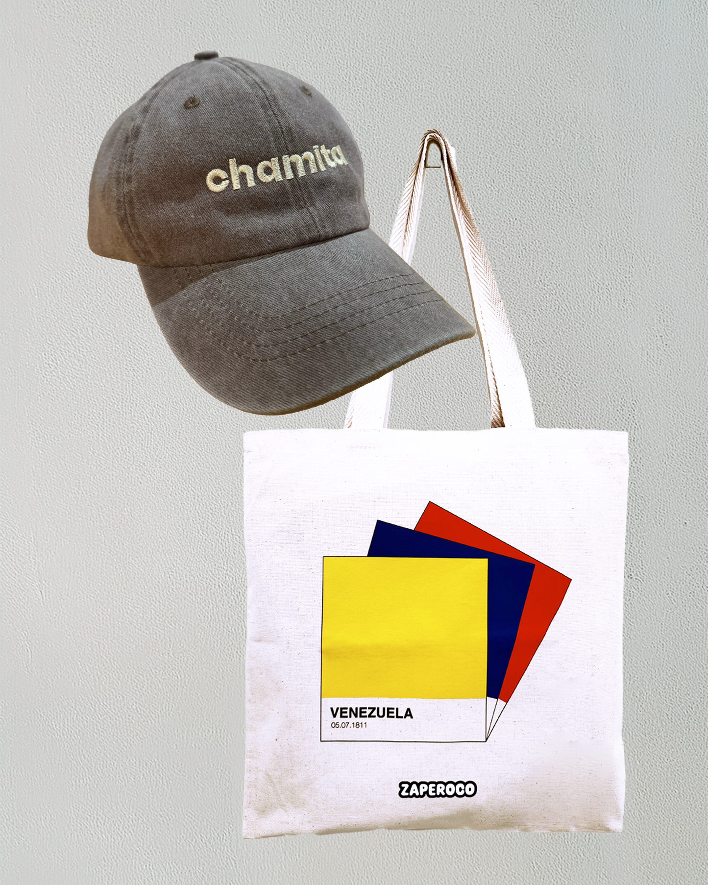 Combo Gorra Chamita Marrón - Tote Bag Pantone Venezuela