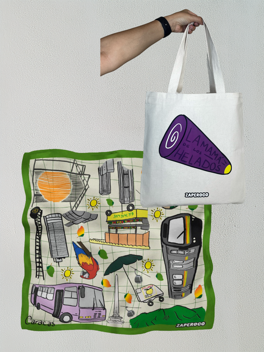 Combo Pañoleta Caracas - Tote Bag La Mamá de los Helados