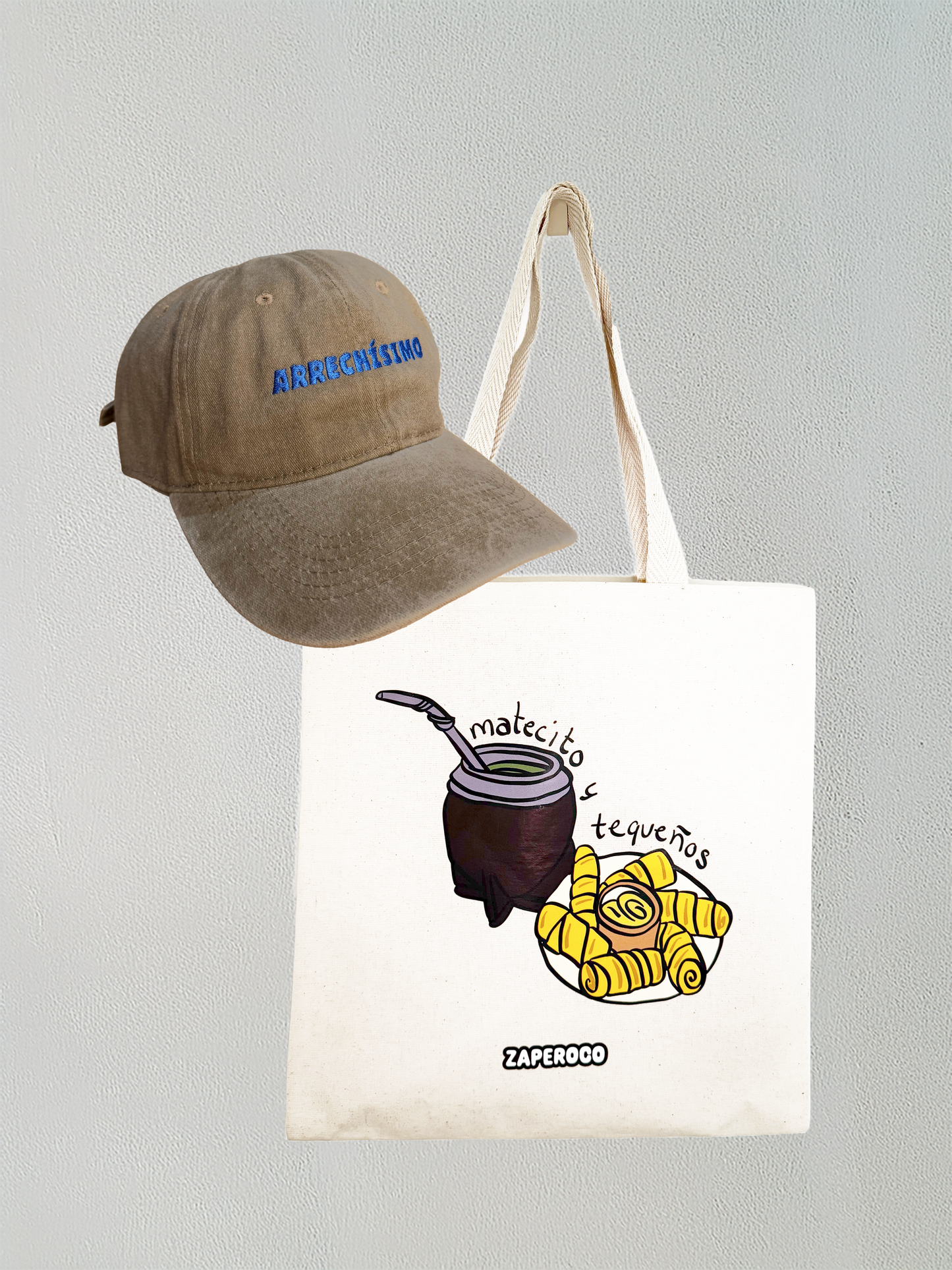 Combo Gorra Arrechísimo Beige - Tote Bag Matecito y Tequeños