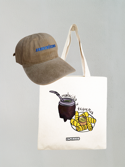 Combo Gorra Arrechísimo Beige - Tote Bag Matecito y Tequeños