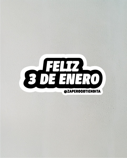 Sticker Feliz 3 de Enero